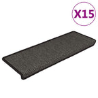 Alfombra autoadhesiva escalera sisal 15 uds antracita 56x17x3cm