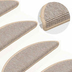 Alfombra autoadhesiva escalera sisal 15 uds antracita 56x17x3cm