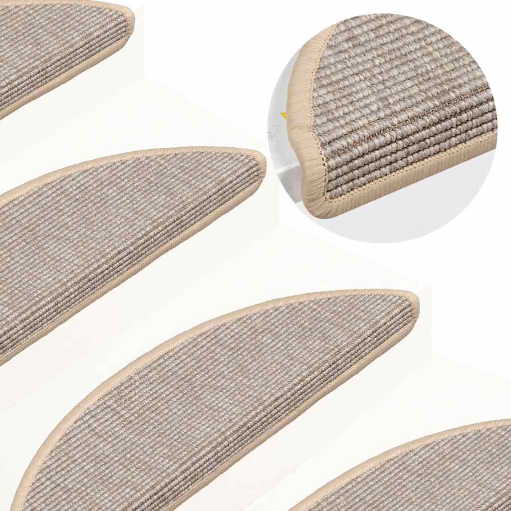 Alfombra autoadhesiva escalera sisal 15 uds antracita 56x17x3cm