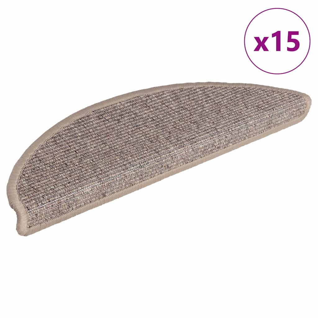 Alfombra autoadhesiva escalera sisal 15 uds antracita 56x17x3cm