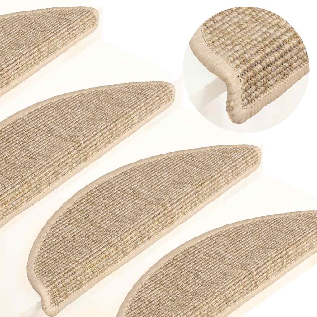 Alfombra autoadhesiva escalera sisal 15 uds antracita 56x17x3cm
