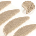 Alfombra autoadhesiva escalera sisal 15 uds antracita 56x17x3cm