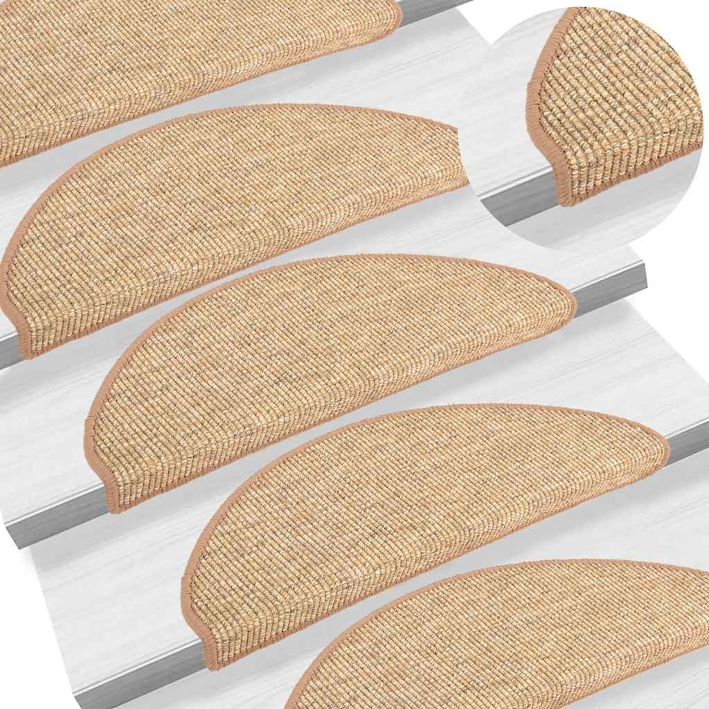 Alfombra autoadhesiva escalera sisal 15 uds antracita 56x17x3cm