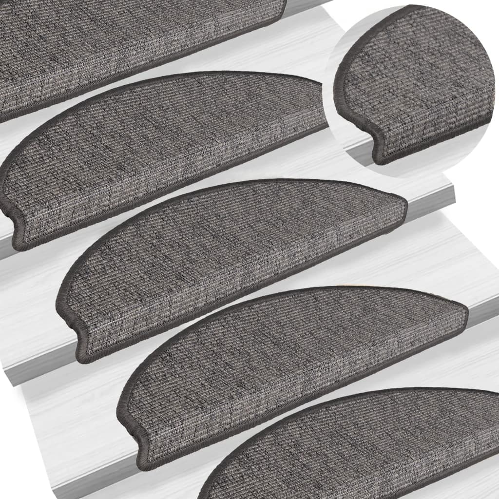 Alfombrillas para escaleras 15 unidades 65x21x4 cm Borde rectangular plateado