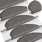 Alfombrillas para escaleras 15 unidades 65x21x4 cm Borde rectangular plateado