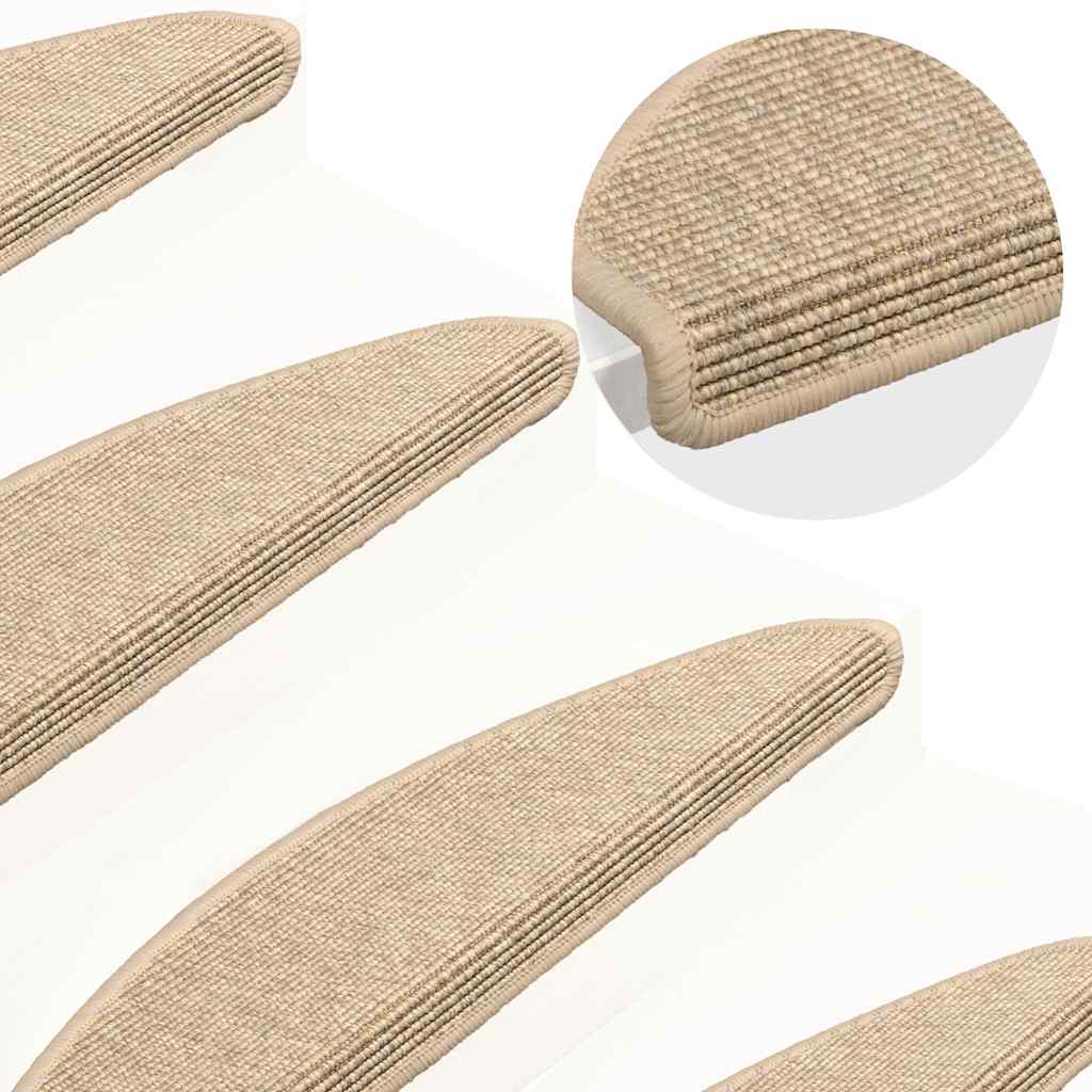Alfombra autoadhesiva escalera sisal 15 uds antracita 56x17x3cm