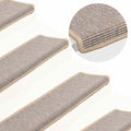 Alfombrillas para escaleras 15 unidades 65x21x4 cm Borde rectangular plateado