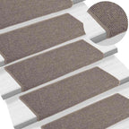 Alfombrillas para escaleras 15 unidades 65x21x4 cm Borde rectangular plateado