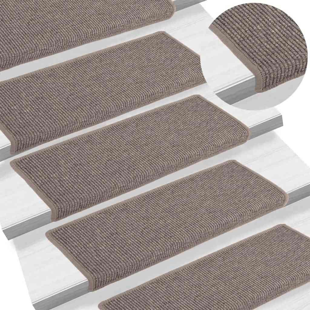 Alfombrillas para escaleras 15 unidades 65x21x4 cm Borde rectangular plateado