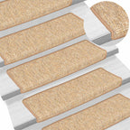 Alfombrillas para escaleras 15 unidades 65x21x4 cm Borde rectangular plateado