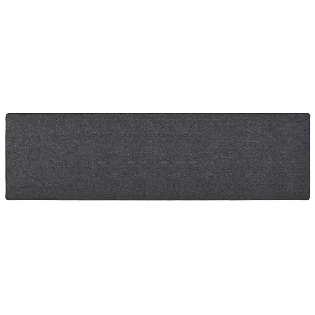 Alfombra de pasillo gris antracita 50x100 cm