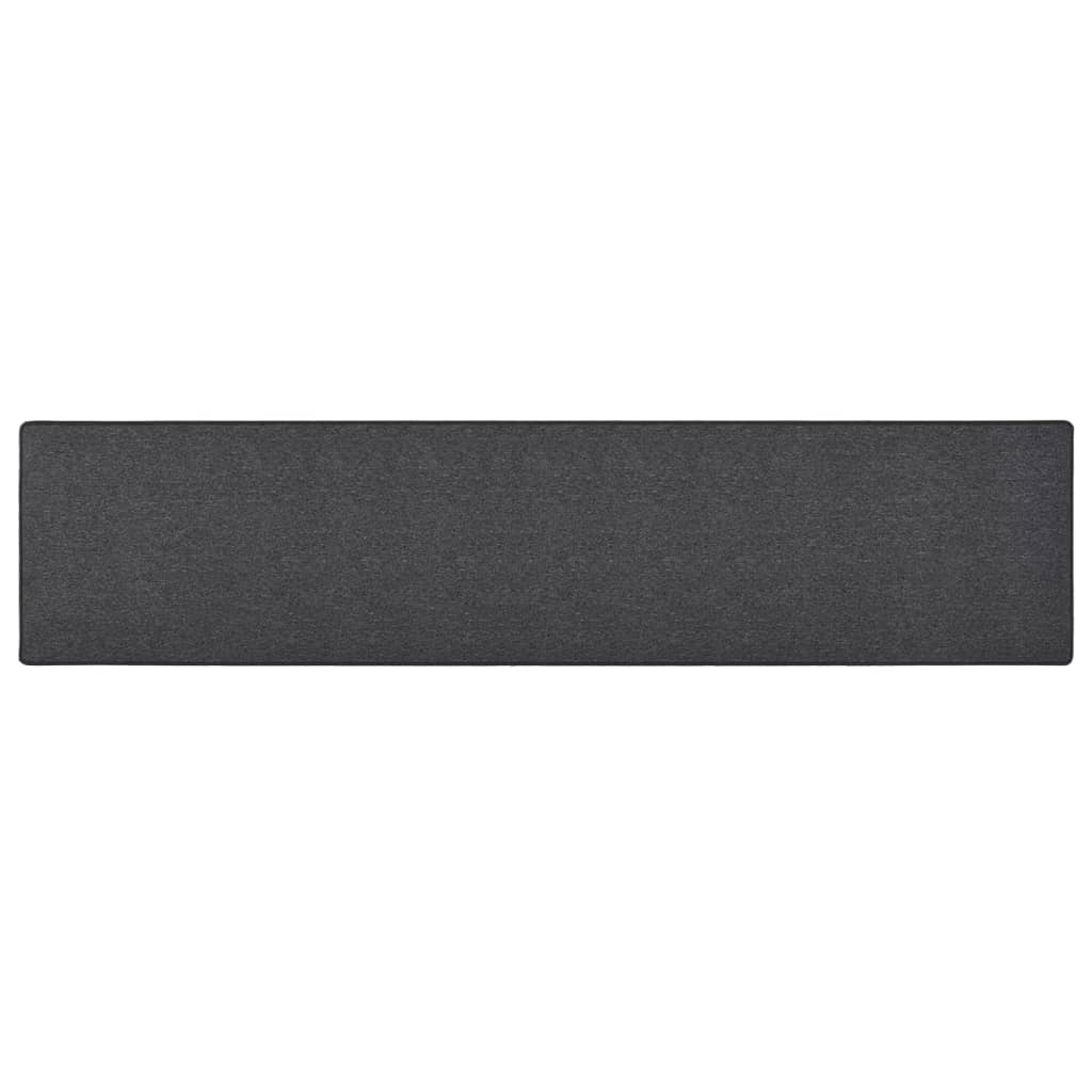 Alfombra de pasillo gris antracita 50x100 cm