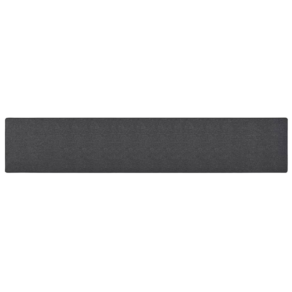 Alfombra de pasillo gris antracita 50x100 cm
