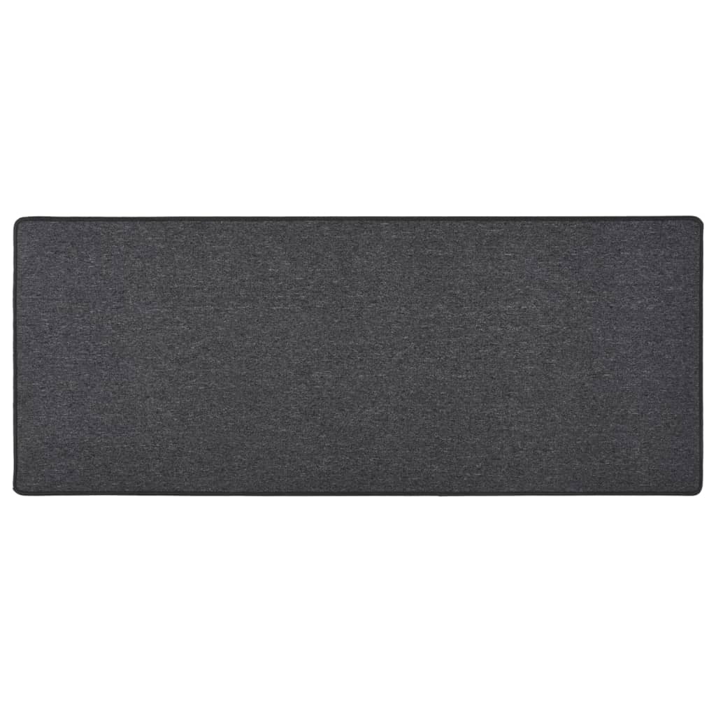 Alfombra de pasillo gris antracita 50x100 cm