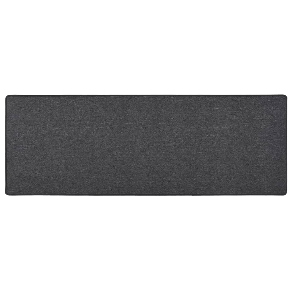 Alfombra de pasillo gris antracita 50x100 cm