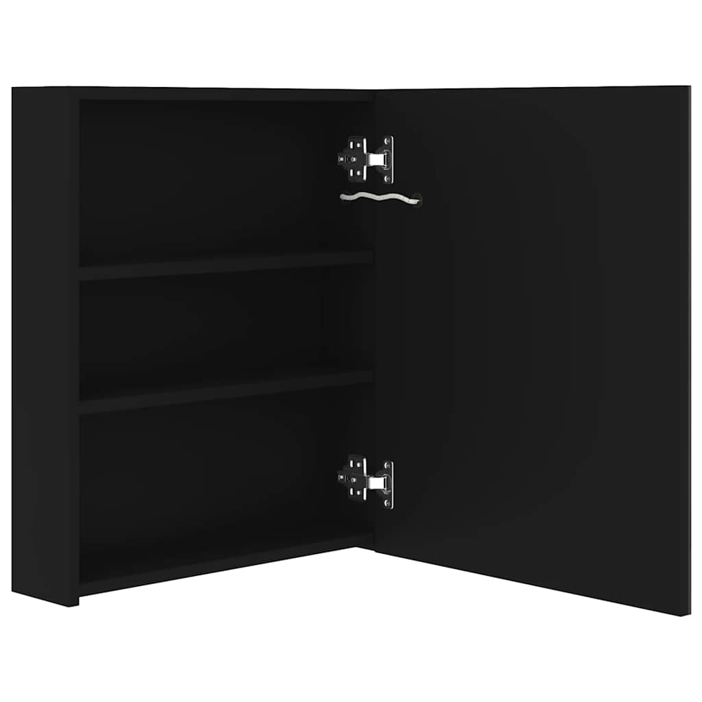 Armario de baño con espejo negro 50x14x60 cm