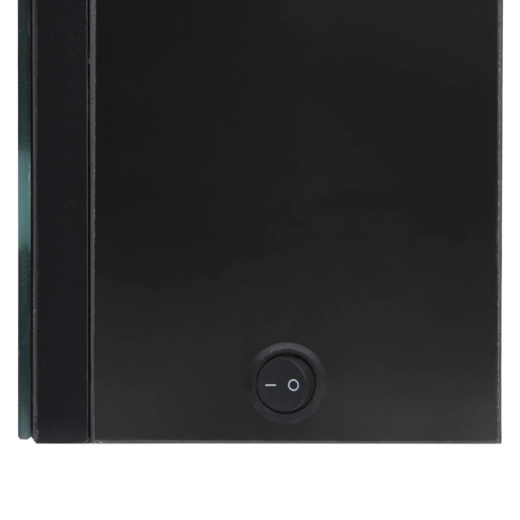 Armario de baño con espejo LED negro brillante 50x14x60 cm