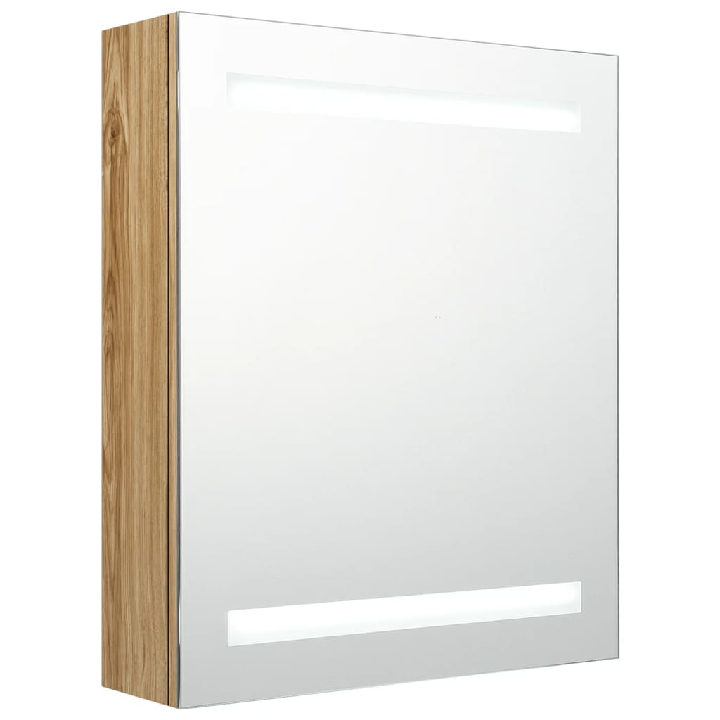Armario de baño con espejo roble 50x14x60 cm