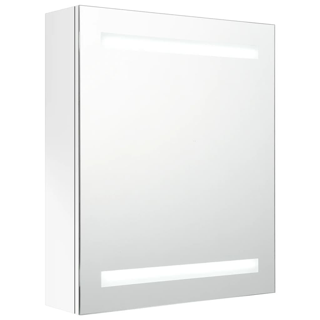 Armario de baño con espejo LED blanco brillante 50x14x60 cm