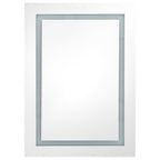 Armario de baño con espejo LED negro brillante 50x13x70 cm