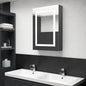 Oak Bathroom Mirror Cabinet with LED 80x12x68 cm