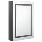 Armario de baño con espejo LED gris brillante 50x13x70 cm