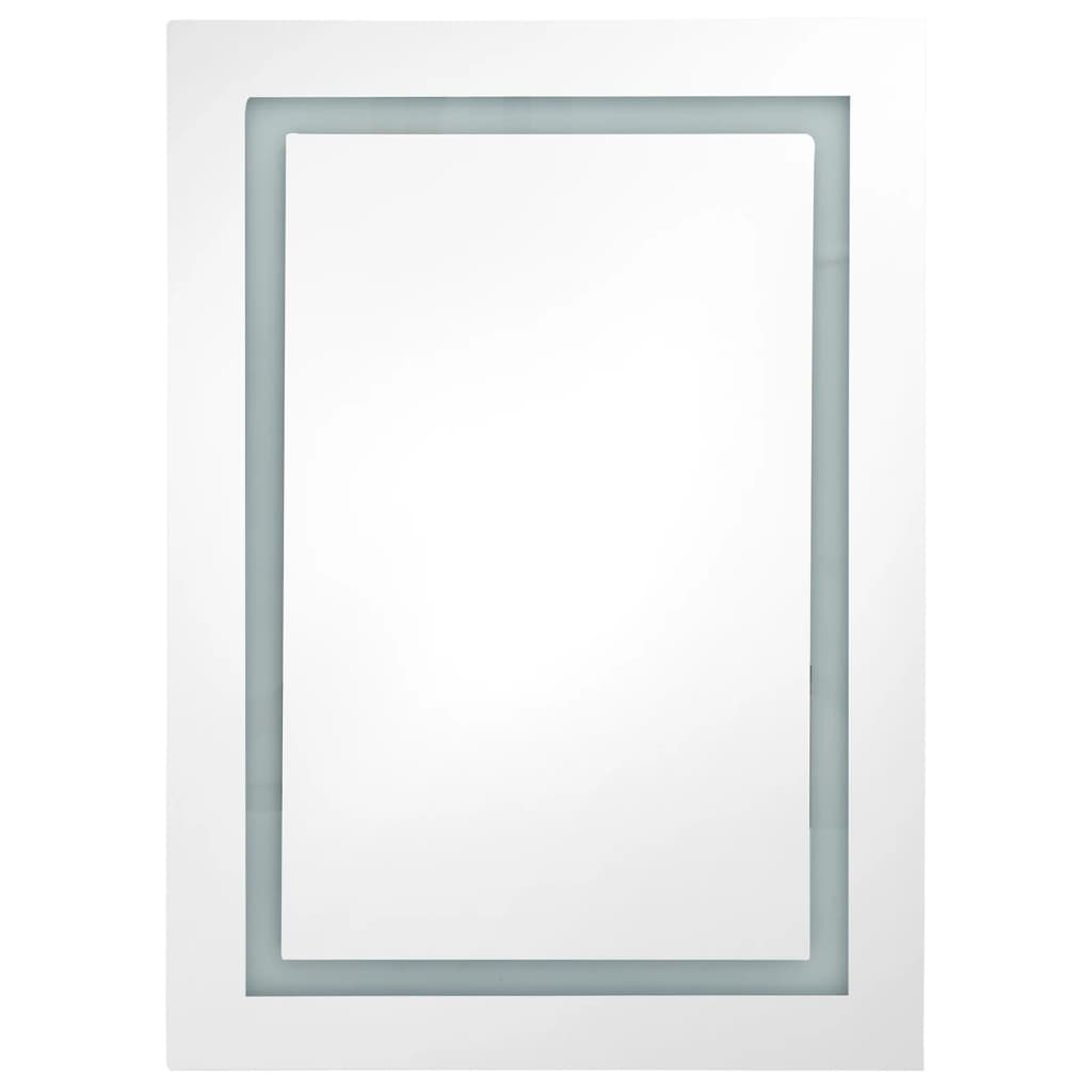 Armario de baño con espejo y LED color roble 50x13x70 cm