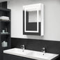 Armario de baño con espejo gris antracita 50x14x60 cm