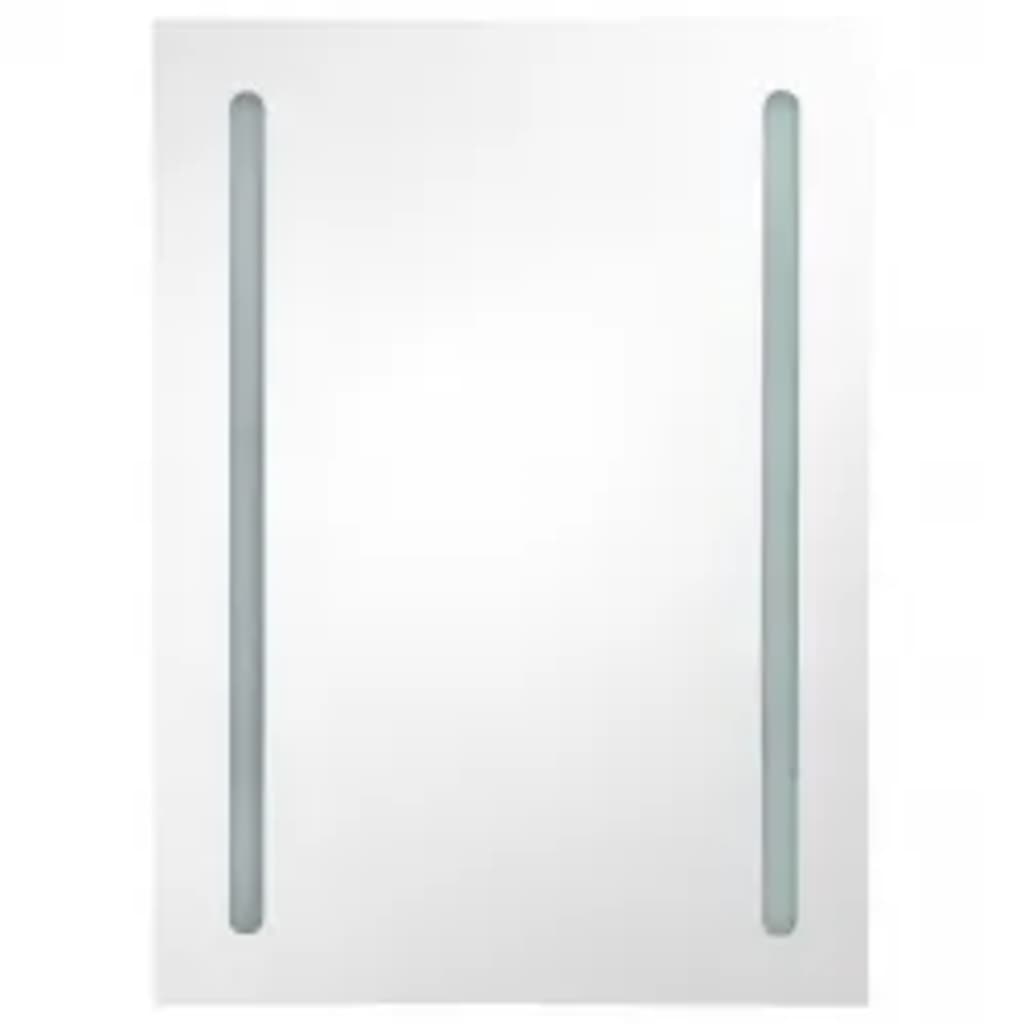 Armario de baño con espejo y LED gris hormigón 50x13x70 cm
