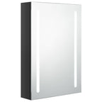 Armario de baño con espejo LED negro brillante 50x13x70 cm