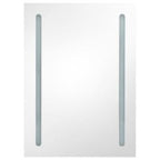 Armario de baño con espejo LED negro brillante 50x13x70 cm
