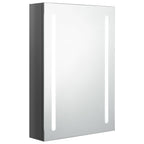Armario de baño con espejo LED gris brillante 50x13x70 cm