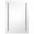 Armario de baño con espejo y LED blanco y roble 50x13x70 cm