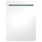 Armario de baño con espejo LED gris brillante 60x11x80 cm