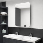 Armario de baño con espejo y LED blanco y roble 50x13x70 cm