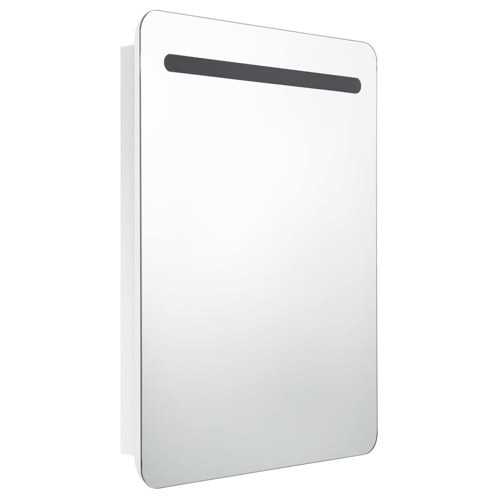 Armario de baño con espejo LED blanco brillante 60x11x80 cm