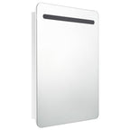 Armario de baño con espejo LED blanco brillante 60x11x80 cm
