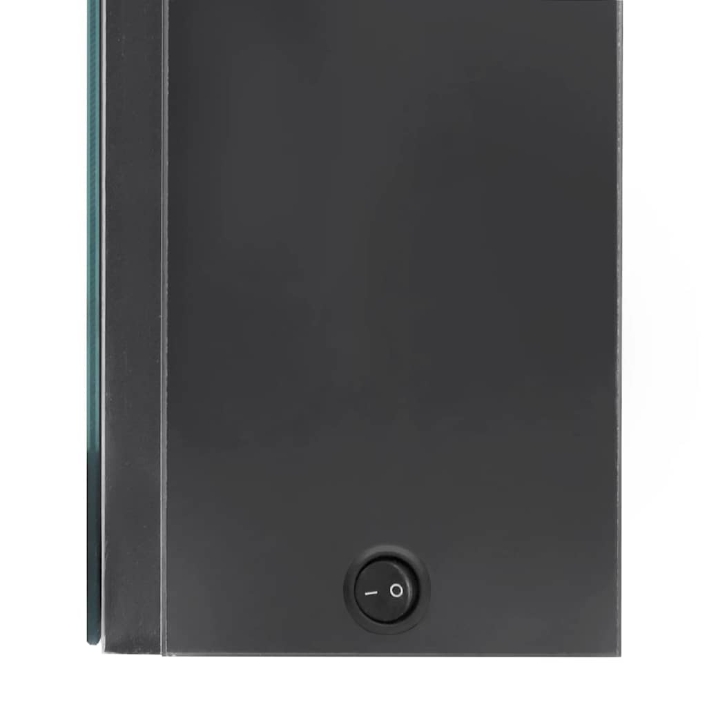 Armario de baño con espejo y LED gris 80x12x68 cm