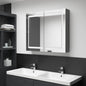 Bathroom cabinet with mirror and LED gray 80x12x68 cm