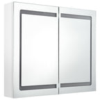 Armario de baño con espejo LED blanco brillante 80x12x68 cm