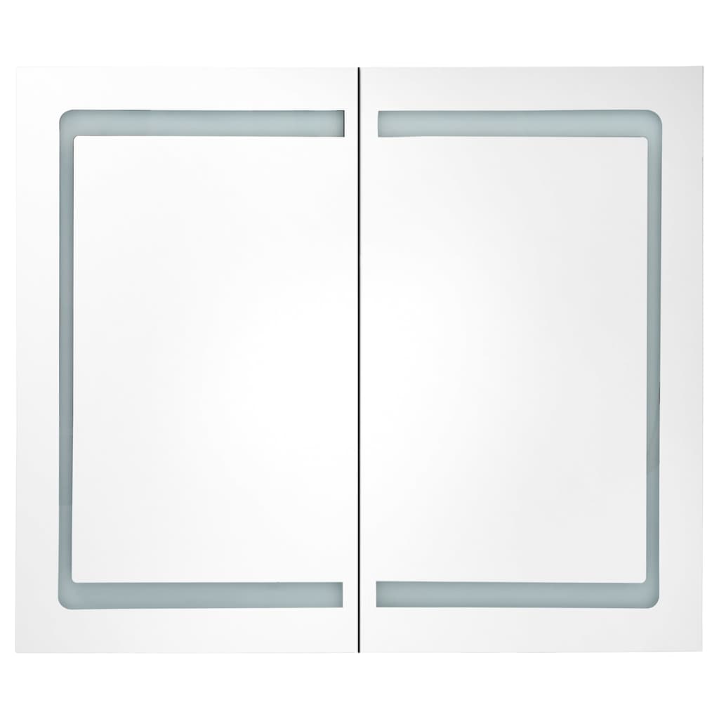 Armario de baño con espejo LED blanco brillante 80x12x68 cm