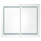 Armario de baño con espejo LED blanco brillante 80x12x68 cm