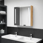 Armario de baño con espejo y LED color roble 50x13x70 cm