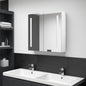 Armario de baño con espejo LED blanco brillante 60x11x80 cm