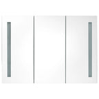 Armario de baño con espejo LED gris hormigón 89x14x62 cm