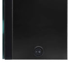 Armario de baño con espejo LED negro brillante 89x14x62 cm
