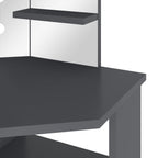 Tocador de esquina con LED gris 111x54x141,5 cm