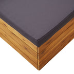 Mesa de jardin y reposapiés con cojin y de madera maciza acacia