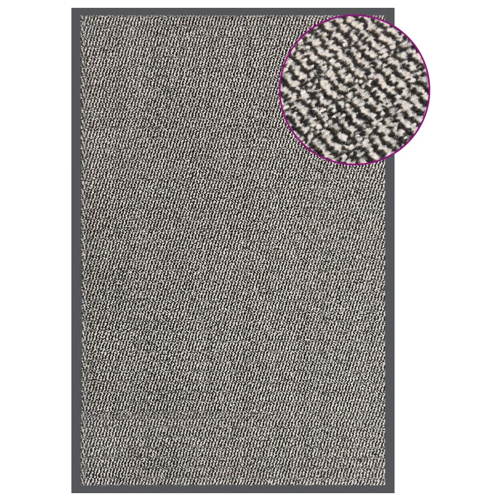 Felpudo a rayas negro y gris 115x200 cm