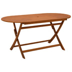 Mesa jardín plegable 160x85x75 cm madera maciza de eucalipto